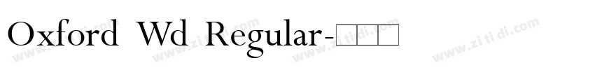 Oxford Wd Regular字体转换